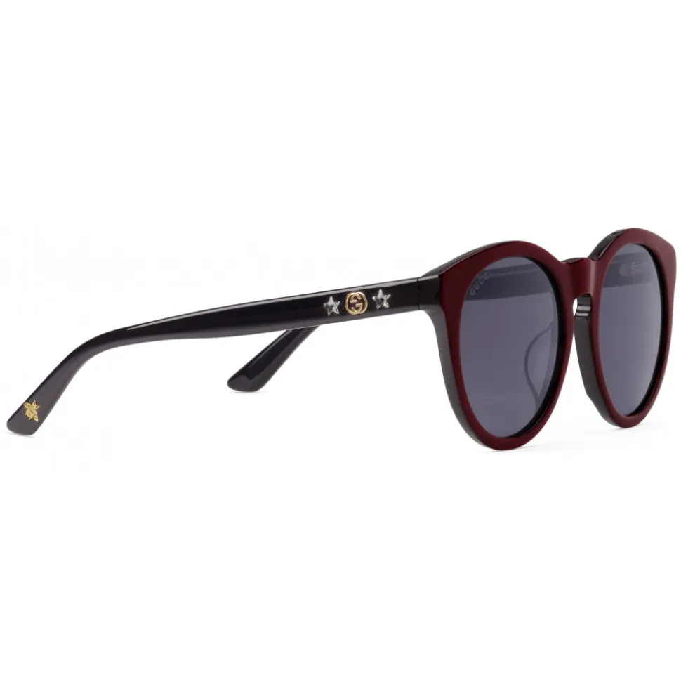 Gucci - Round Acetate Sunglasses - Black and Red Pearl - Gucci Eyewear - Avvenice