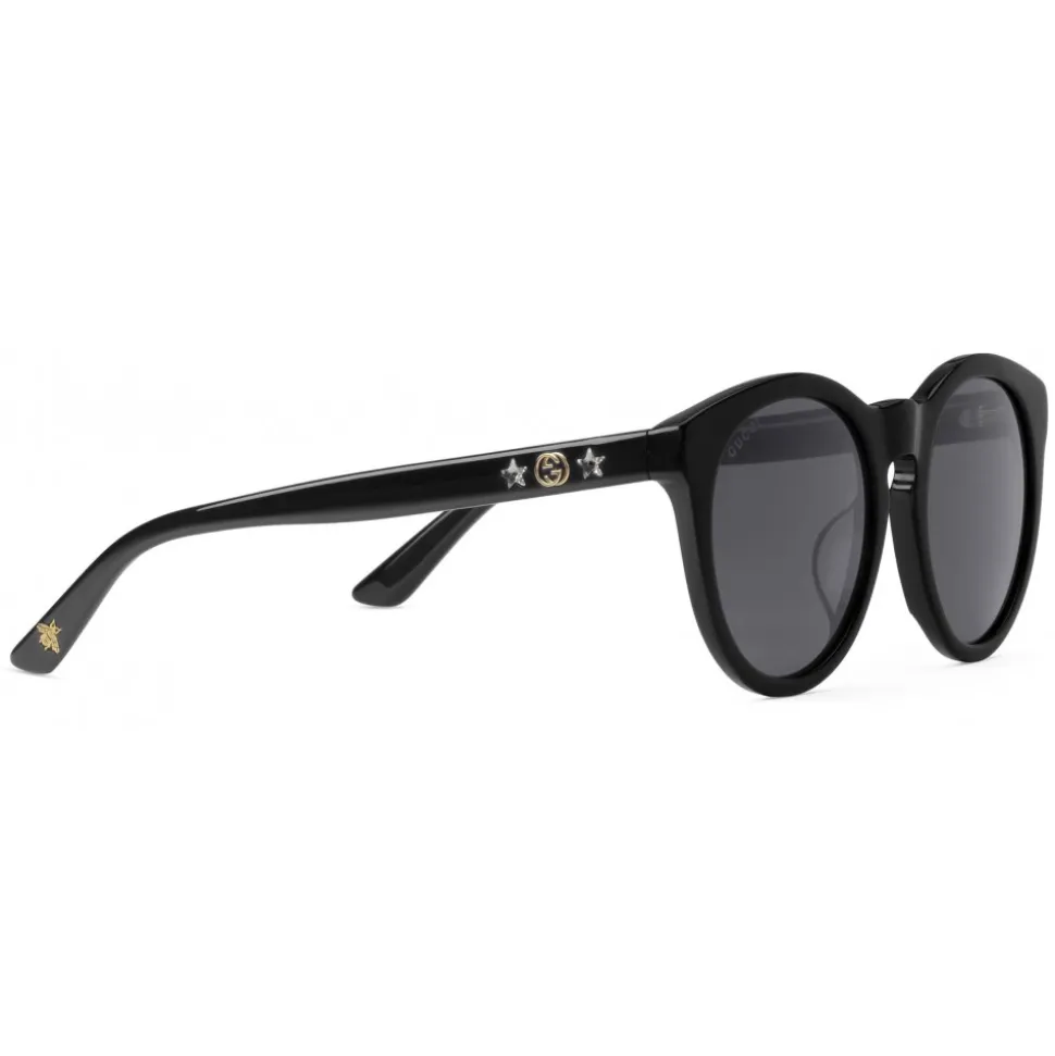 Gucci - Round Acetate Sunglasses - Black Crystal Stars - Gucci Eyewear - Avvenice