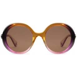 Gucci - Round Frame Acetate Sunglasses - Yellow and Pink Shadow Effect - Gucci Eyewear - Avvenice