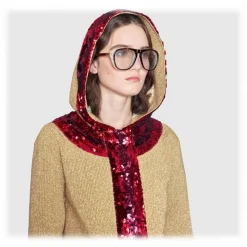 Gucci - Round Frame Acetate Glasses - Dark Tortoiseshell - Gucci Eyewear - Avvenice