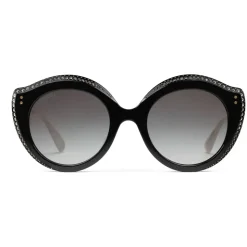 Gucci - Round Frame Acetate Sunglasses - Black Acetate - Gucci Eyewear - Avvenice