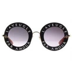 Gucci - Round Frame Acetate Sunglasses - Black Gold - L'Aveugle Par Amour - Gucci Eyewear - Avvenice