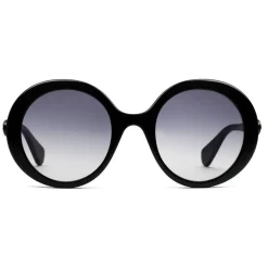 Gucci - Round Frame Acetate Sunglasses - Lucid Black Acetate - Gucci Eyewear - Avvenice