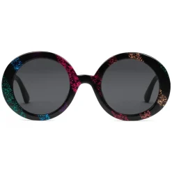 Gucci - Round Frame Acetate Sunglasses with Glitter - Acetate and Glitter - Gucci Eyewear - Avvenice