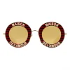 Gucci - Round Frame Acetate Sunglasses - Red Black - Gucci Eyewear - Avvenice