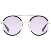 Gucci - Round Frame Metal Sunglasses - Black and Ivory - Gucci Eyewear - Avvenice