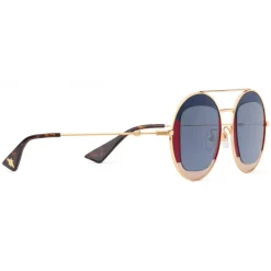 Gucci - Round Frame Metal Sunglasses - Sylvie Web - Gucci Eyewear - Avvenice