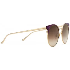 Gucci - Round Frame Metal Sunglasses - Light Tortoiseshell - Gucci Eyewear - Avvenice