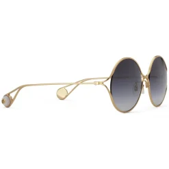 Gucci - Round Frame Metal Sunglasses - Gold and Silver - Gucci Eyewear - Avvenice