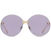 Gucci - Round Frame Rimless Sunglasses - Gold Purple - Gucci Eyewear - Avvenice