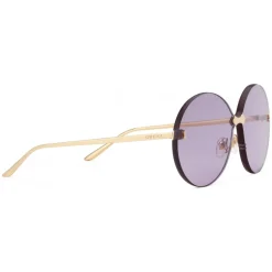 Gucci - Round Frame Rimless Sunglasses - Gold Purple - Gucci Eyewear - Avvenice