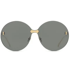 Gucci - Round Frame Rimless Sunglasses - Gold Grey - Gucci Eyewear - Avvenice