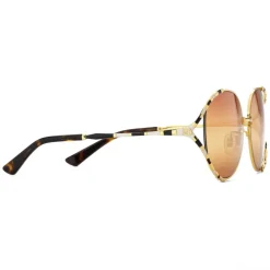 Gucci - Round Metal Sunglasses - Gold Ivory Black - Gucci Eyewear - Avvenice