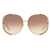 Gucci - Round Metal Sunglasses - Gold Brown - Gucci Eyewear - Avvenice