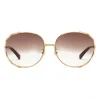 Gucci - Round Metal Sunglasses - Gold Beige Ivory - Gucci Eyewear - Avvenice