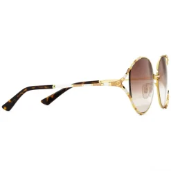 Gucci - Round Metal Sunglasses - Gold Beige Ivory - Gucci Eyewear - Avvenice