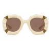 Gucci - Round Sunglasses with Metal Details - Ivory - Gucci Eyewear - Avvenice