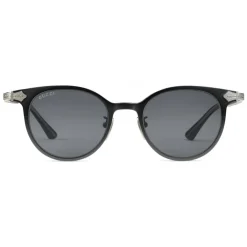 Gucci - Round Titanium Sunglasses - Matt Black Ruthenium Titanium - Gucci Eyewear - Avvenice