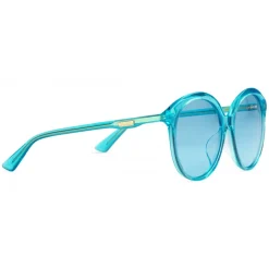 Gucci - Specialized Fit Round Frame Acetate Sunglasses -Transparent Blue Acetate - Gucci Eyewear - Avvenice