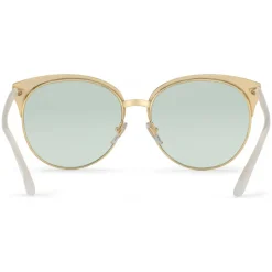 Gucci - Specialized Fit Round Frame Metal Sunglasses - Sage Green - Gucci Eyewear - Avvenice