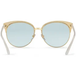 Gucci - Specialized Fit Round Frame Metal Sunglasses - Light Blue - Gucci Eyewear - Avvenice