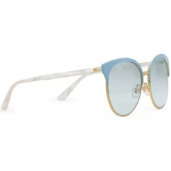 Gucci - Specialized Fit Round Frame Metal Sunglasses - Light Blue - Gucci Eyewear - Avvenice