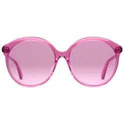 Gucci - Specialized Fit Round Frame Acetate Sunglasses -Transparent Fuchsia Acetate - Gucci Eyewear - Avvenice