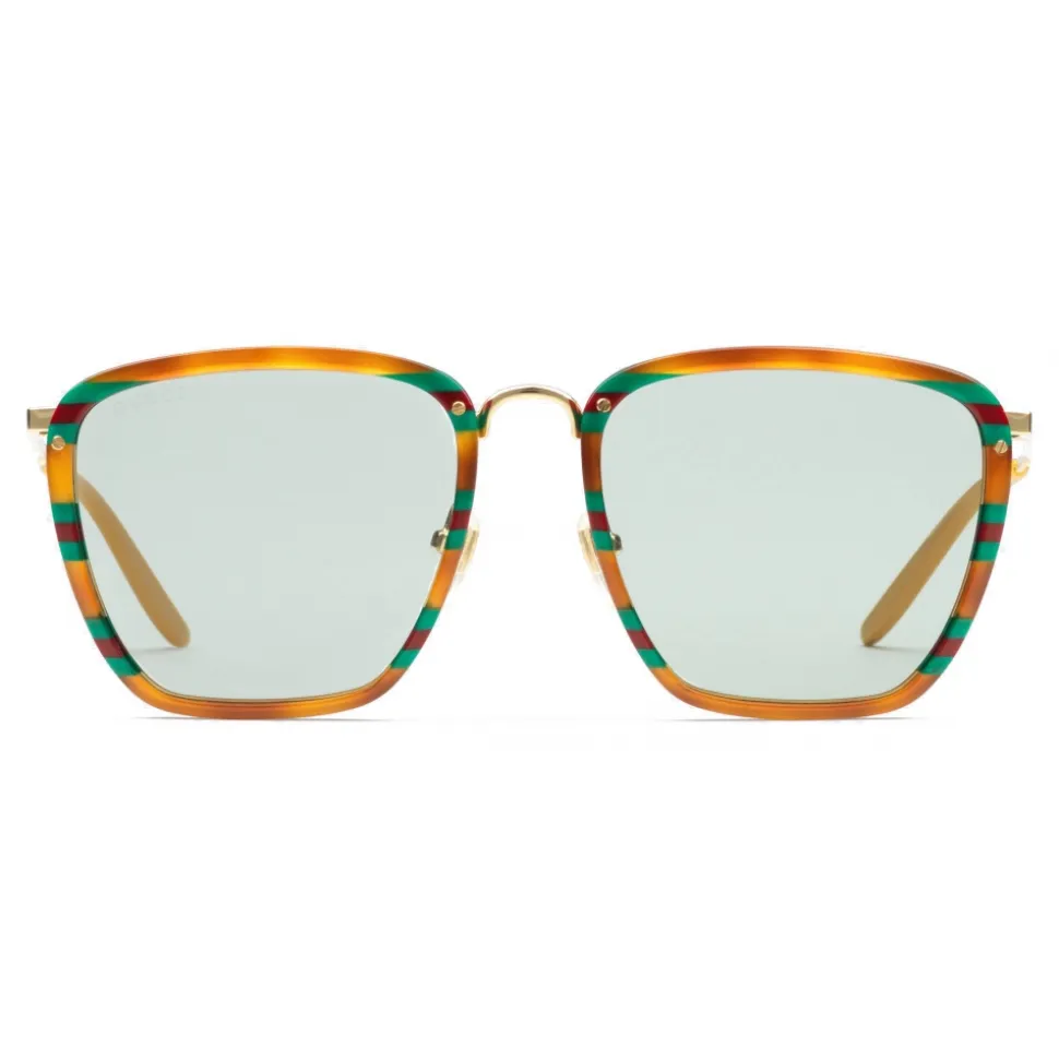 Gucci - Square Acetate and Metal Sunglasses - Tortoiseshell - Gucci Eyewear - Avvenice