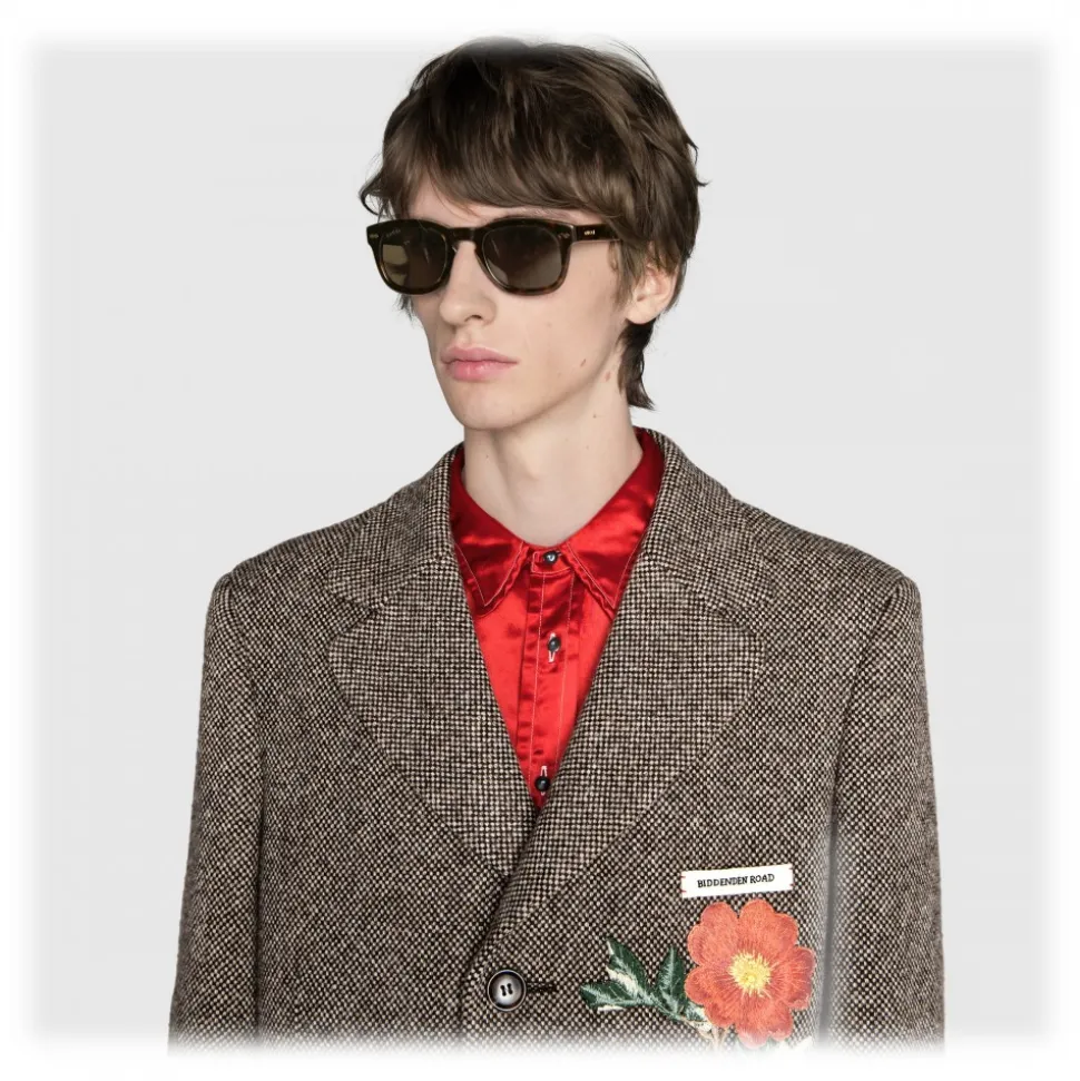 Gucci - Square Acetate Sunglasses - Turtle Acetate - Gucci Eyewear - Avvenice