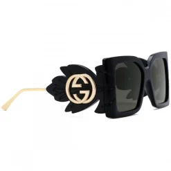 Gucci - Square Acetate Sunglasses - Black - Gucci Eyewear - Avvenice