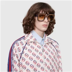 Gucci - Square Acetate Sunglasses Elton John - Dark Blue - Gucci Eyewear - Avvenice