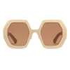 Gucci - Square Acetate Sunglasses - Ivory Brown - Gucci Eyewear - Avvenice