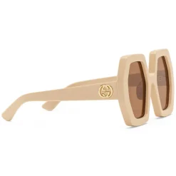 Gucci - Square Acetate Sunglasses - Ivory Brown - Gucci Eyewear - Avvenice