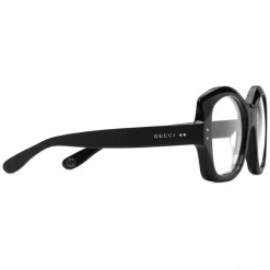 Gucci - Square Acetate Sunglasses - Black Gold Details - Gucci Eyewear - Avvenice
