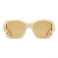Gucci - Square Acetate Sunglasses - Ivory Gold Details - Gucci Eyewear - Avvenice