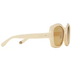Gucci - Square Acetate Sunglasses - Ivory Gold Details - Gucci Eyewear - Avvenice