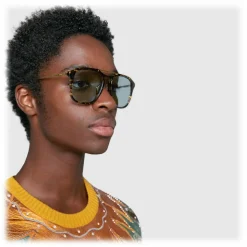 Gucci - Square Acetate Sunglasses - Dark Spotted Turtle - Gucci Eyewear - Avvenice