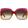 Gucci - Square Acetate Sunglasses - Pink Glitter Acetate - Gucci Eyewear - Avvenice