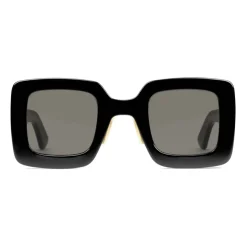 Gucci - Square Acetate Sunglasses - Black Grey - Gucci Eyewear - Avvenice