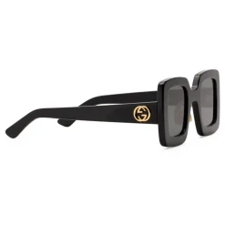 Gucci - Square Acetate Sunglasses - Black Grey - Gucci Eyewear - Avvenice