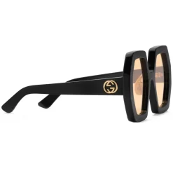 Gucci - Square Acetate Sunglasses - Black Yellow - Gucci Eyewear - Avvenice