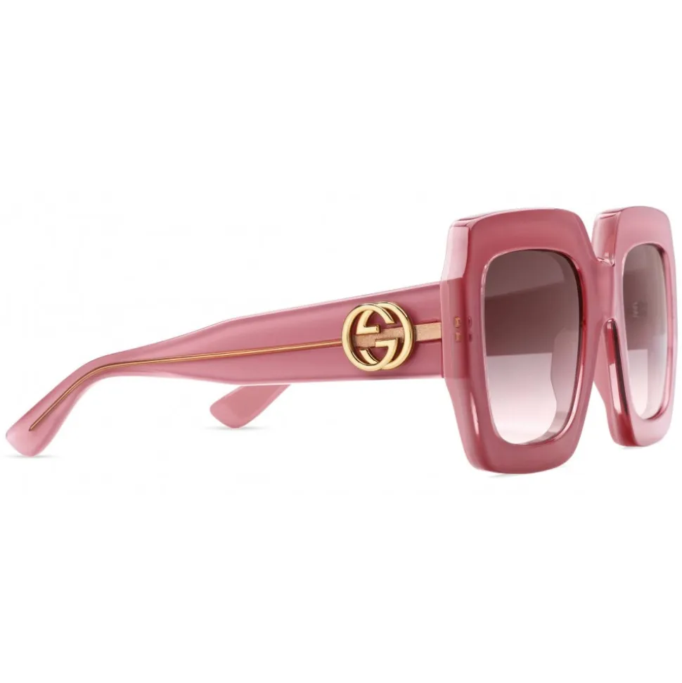 Gucci - Square Acetate Sunglasses - Pink - Gucci Eyewear - Avvenice