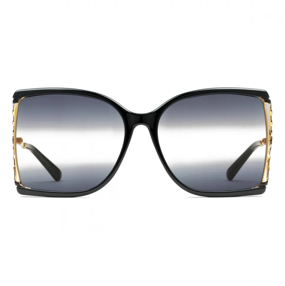 Gucci - Square Frame Acetate and Metal Sunglasses - Black - Gucci Eyewear - Avvenice