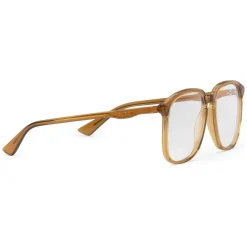 Gucci - Square Frame Acetate Glasses - Transparent Amber Acetate - Gucci Eyewear - Avvenice