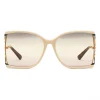 Gucci - Square Frame Acetate and Metal Sunglasses - Ivory - Gucci Eyewear - Avvenice