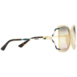 Gucci - Square Frame Acetate and Metal Sunglasses - Ivory - Gucci Eyewear - Avvenice