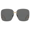 Gucci - Square Frame Rimless Sunglasses - Gold Grey - Gucci Eyewear - Avvenice