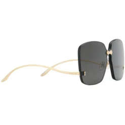 Gucci - Square Frame Rimless Sunglasses - Gold Grey - Gucci Eyewear - Avvenice
