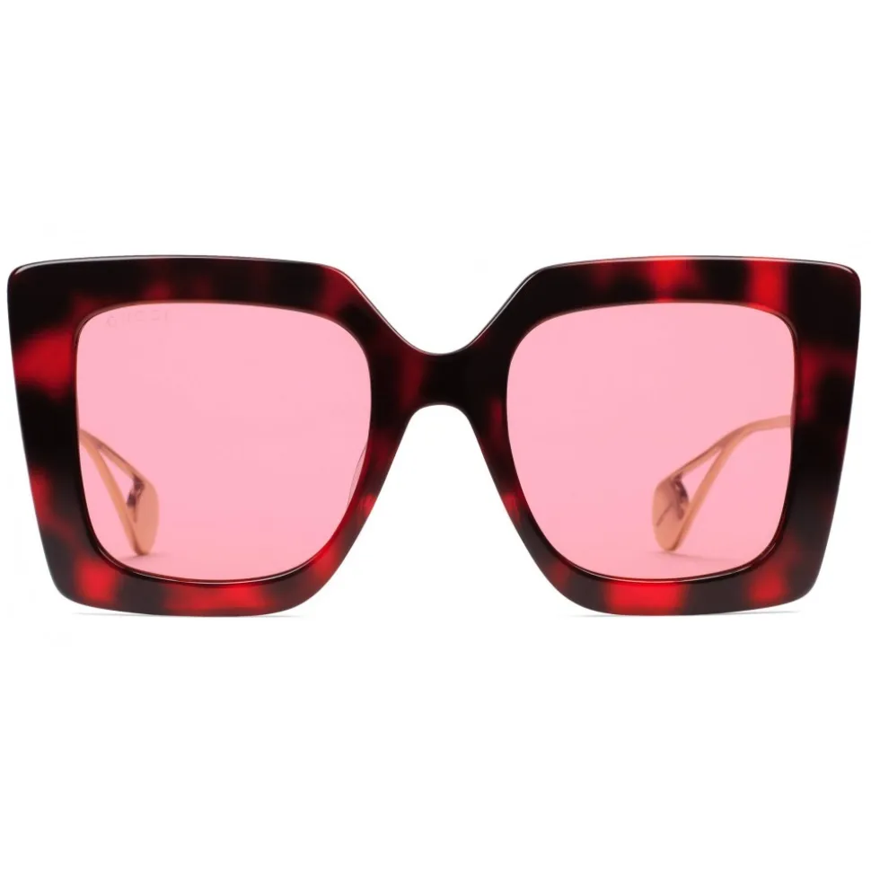 Gucci - Square Frame Sunglasses - Red and Black Tortoiseshell - Gucci Eyewear - Avvenice
