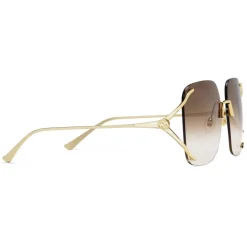 Gucci - Square Metal Sunglasses - Brown - Gucci Eyewear - Avvenice